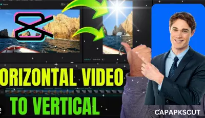 Horizontal to Verticle Video editor with mod apk capcut logo 
