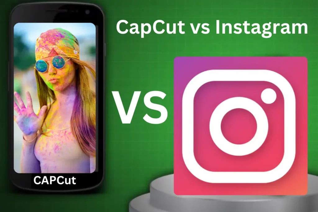 CapCut vs Instagram banner with instagram logo 