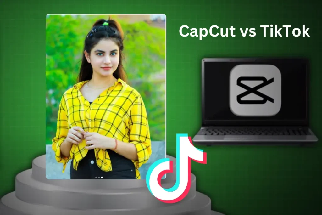 CapCut vs TikTok banner with tiktok and capcut logo 