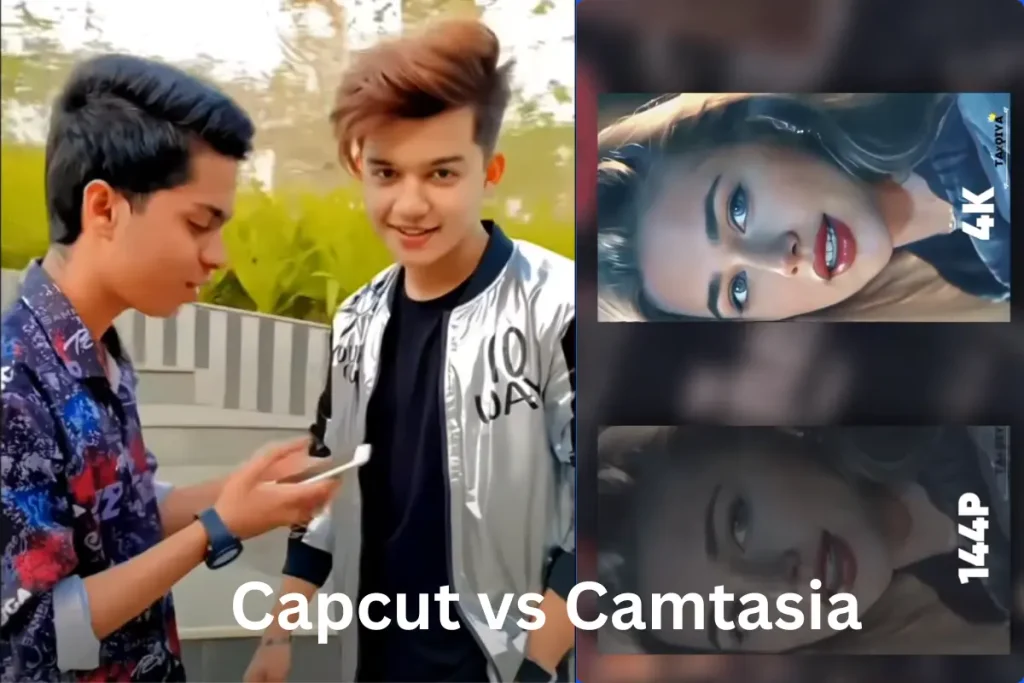 Capcut vs Camtasia comparsion banner for their result quality 