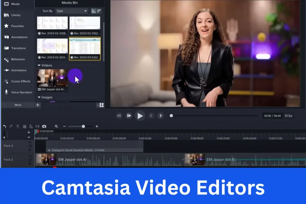 camtesia video editing effect with video quality banner effects