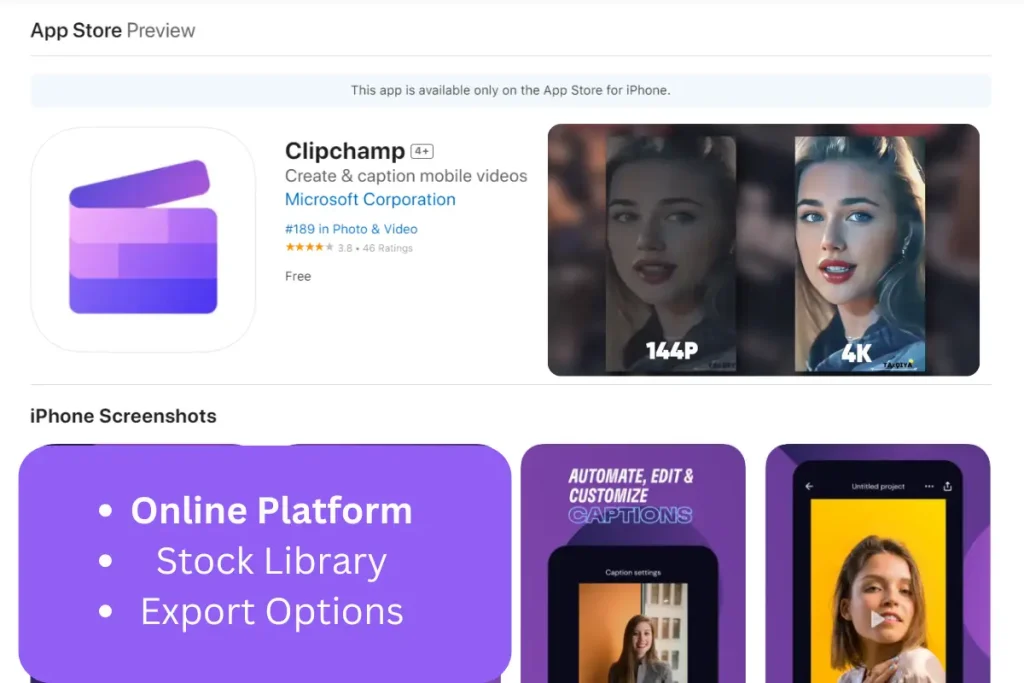  Clipchamp video editor banner with features in 2024