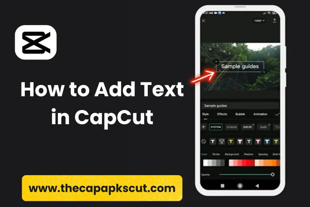 Add text in capcut