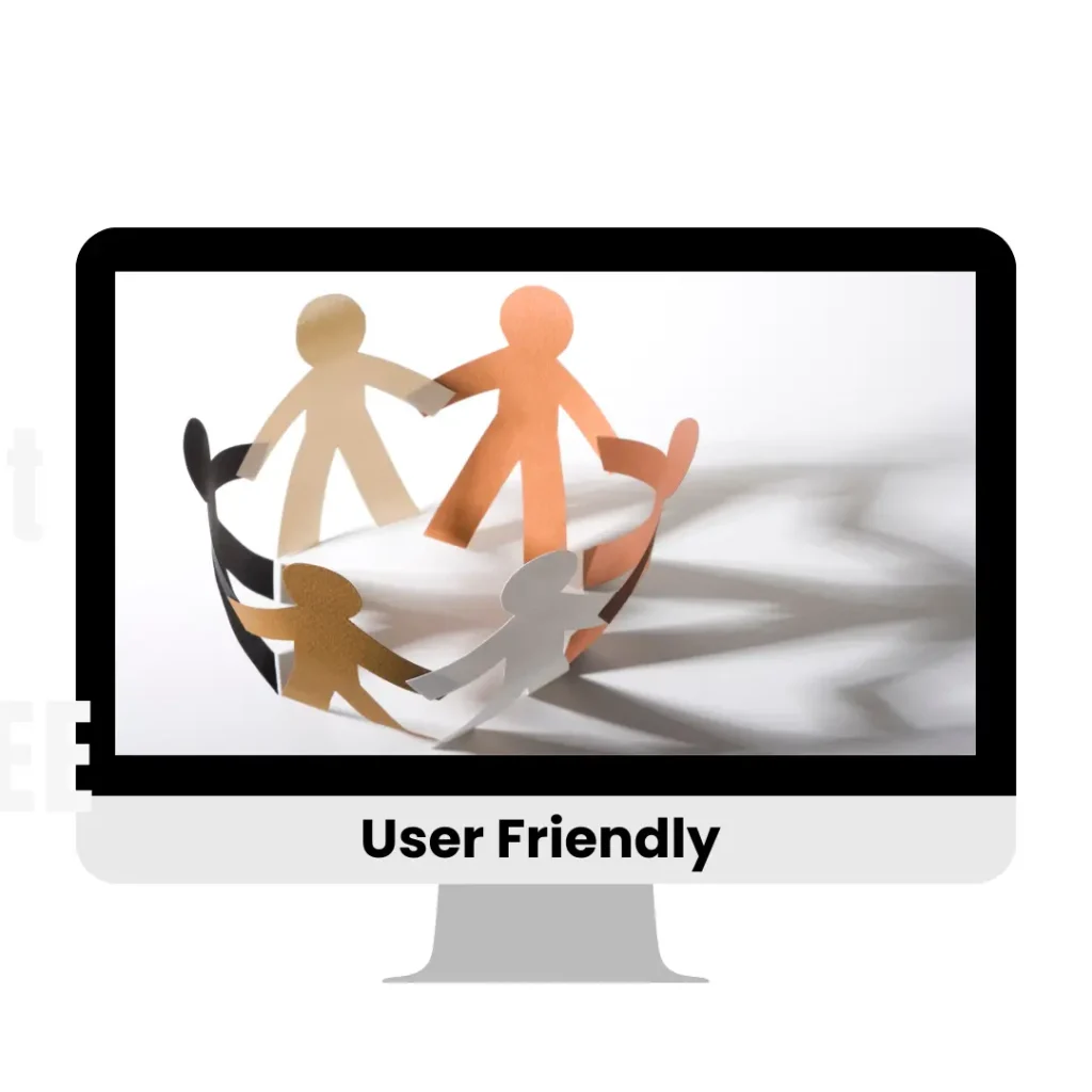 "A computer monitor displaying interconnected paper cut-out figures holding hands in a circle, symbolizing a collaborative and user-friendly interface. The image conveys simplicity and ease of use, reflecting features commonly associated with video editing tools like CapCut Mod APK."